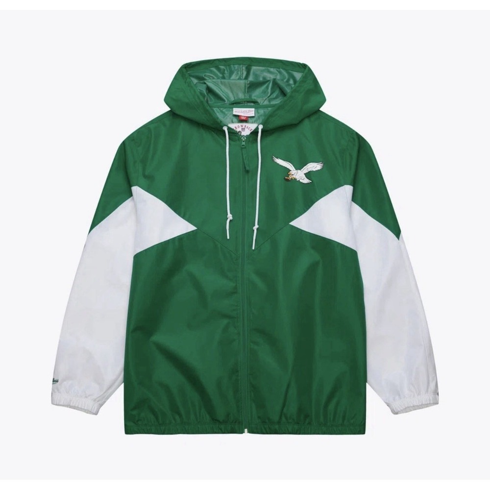NWT MITCHELL & NESS NFL PHILA EAGLES Hood Lightweight WINDBREAKER  2XL See Desc